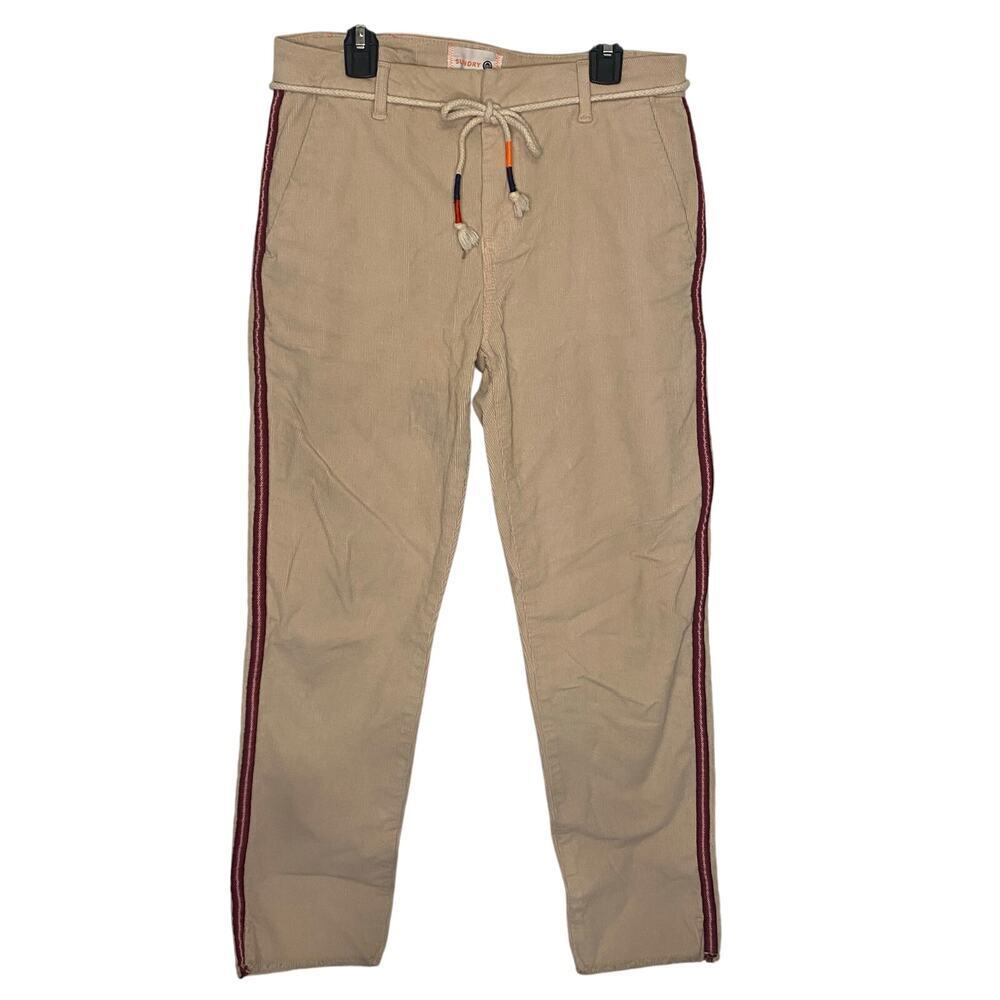 Sundry Womens Cord Corduroy Raw Hem Striped Pants Size 27 Anthropologie Preppy